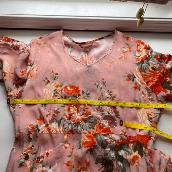 April Cornell Briar ROne Sizee Occasion Dress Woman Large Floral Pink Pocket Coq - Picture 13 of 16